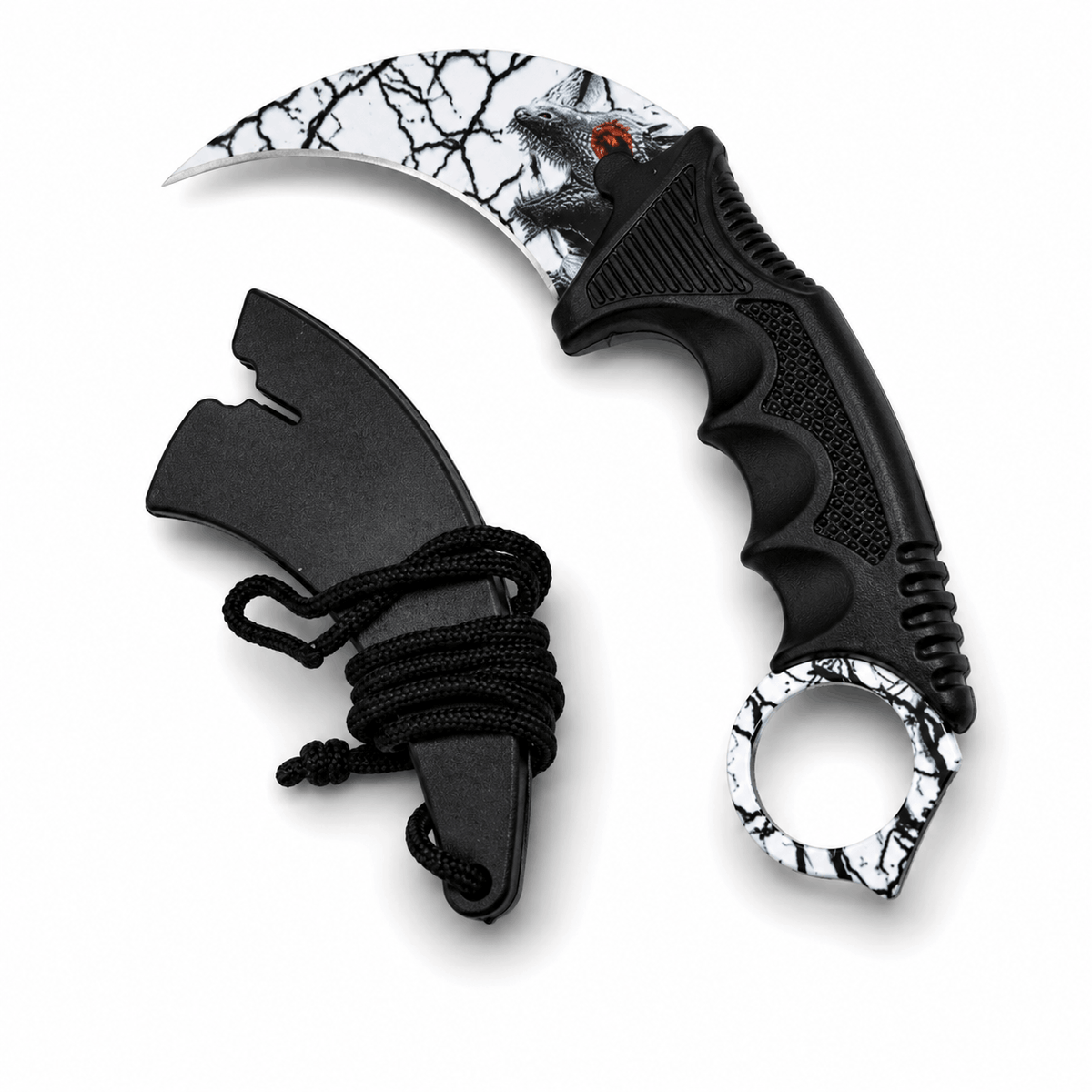 Karambit kés Dragon 20 cm tokkal