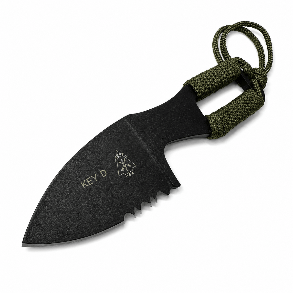 Τακτικό μαχαίρι KEYD Black Airsoft για λαιμό με θήκη